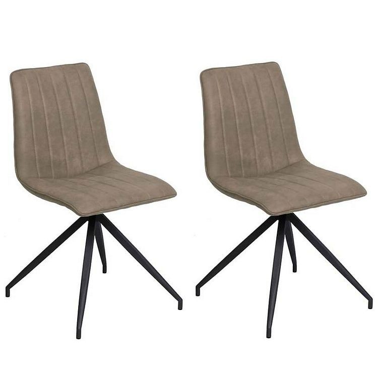 Vida Living Isaac Taupe PU Leather Dining Chair Pair