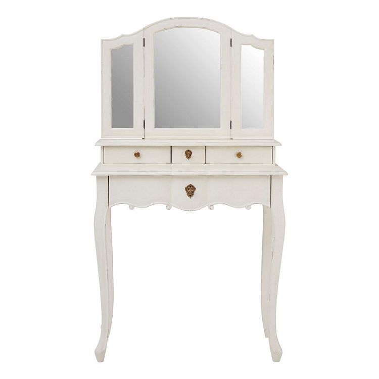 Loire Painted Furniture White Mirrored Dressing Table